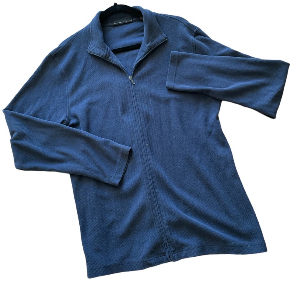 Metropolitan View Blue Cotton Cardigan Sz M